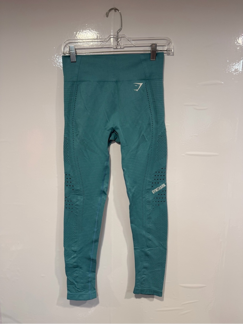 Gymshark Teal Seamless Leggings with Vent Panels